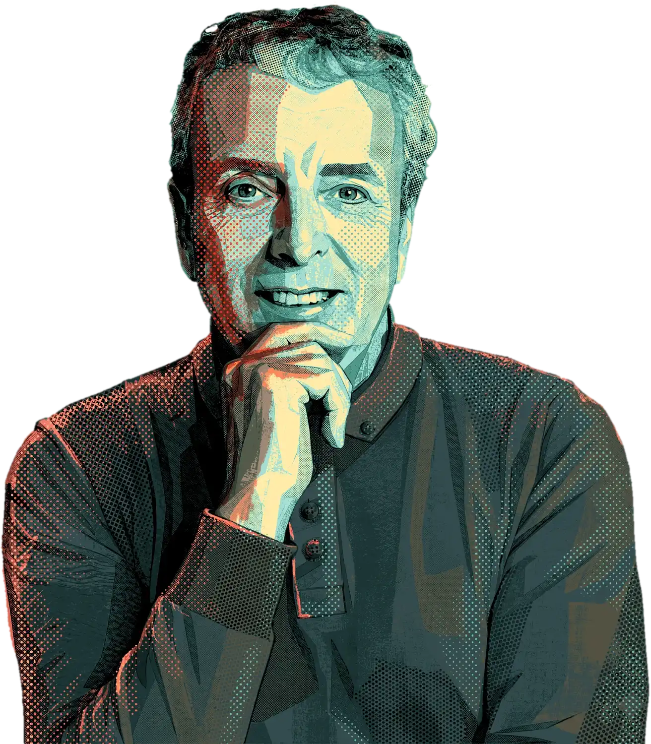 Howard Taylor portrait, halftone treatment